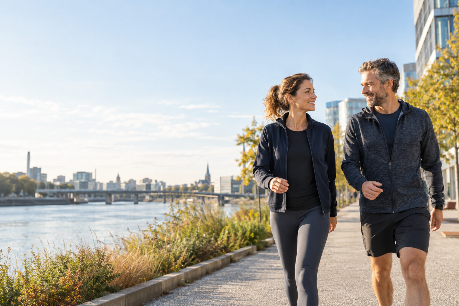 Twee mensen die samen wandelen